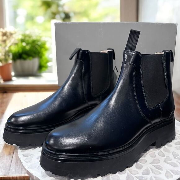 ALLSAINTS Arlo $299 Chunky Chelsea Leather Boots Size EU 41 US 11 - Picture 6 of 15